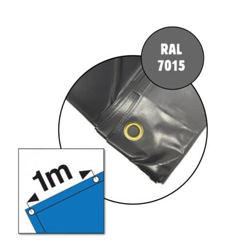 Grijs PVC dekzeil 400gr