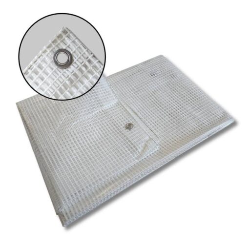 Gewapend transparant afdekzeil 3x4m 200gr/m² met ringen