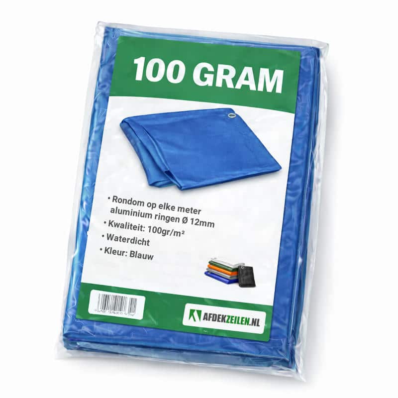 Blauw afdekzeil 100gr/m² van HDPE met LDPE coating, waterdicht beschermzeil voor tuinmeubelen, bouwmaterialen en tijdelijke overkapping