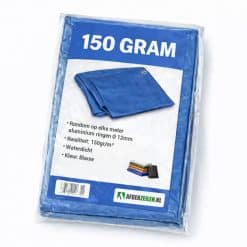 Blauw afdekzeil 150gr/m², waterdicht bouwzeil voor tuinmeubelen, bouwmaterialen en buitenopslag, rondom voorzien van ringen