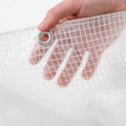 Gewapend transparant afdekzeil met ringen - Voorbeeld