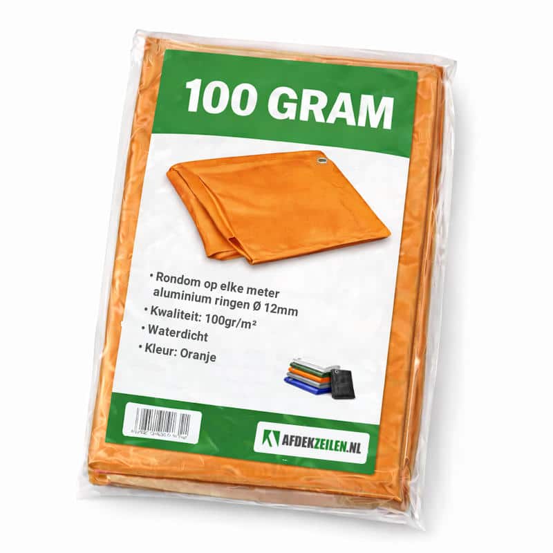 Oranje afdekzeil 100 gram per m2 van HDPE met LDPE coating, waterdicht dekzeil voor tuinfeest, ( feest, Koningsdag , EK, WK ) bouwmaterialen en tijdelijke overkapping