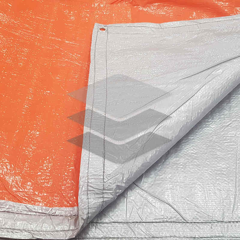 Isolatie dekzeil 6x8m zilver/oranje 250gr/m² - Afbeelding 4
