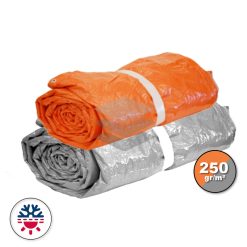 Isolatie dekzeil 6x8m zilver/oranje 250gr/m²